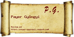 Payer Gyöngyi névjegykártya